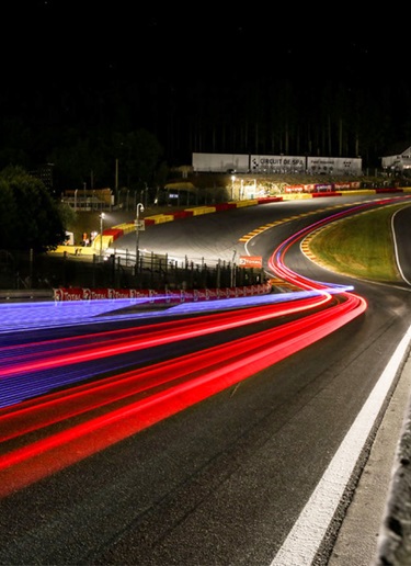 Eau Rouge at Spa-Francorchamps race track during a 24-hour race