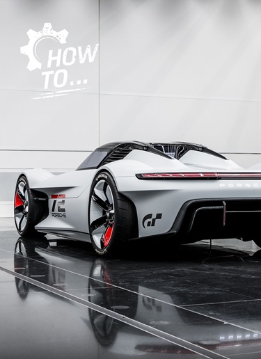 Rear view of the Porsche Vision Gran Turismo concept car