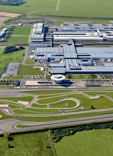 Aerial view of Porsche Leipzig factory